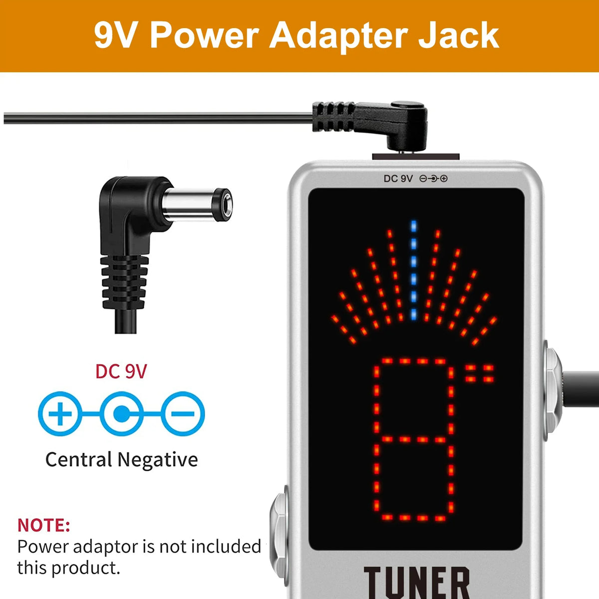 Rowin LT-910 Mini Chromatic Tuner Pedal – High-Precision LED Display for Guitar & Bass