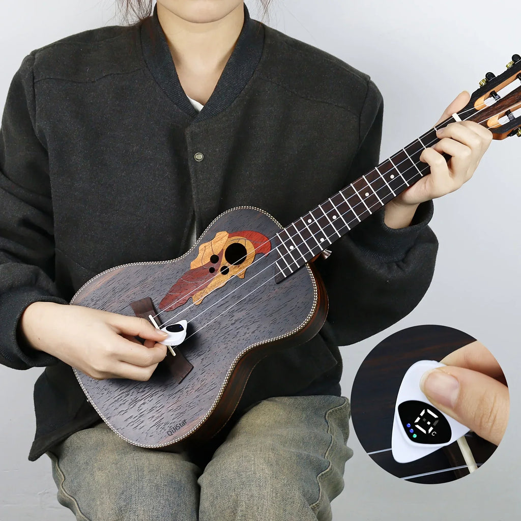 2-in-1 Guitar Pick & Digital Tuner – Portable Tuning Tool for Guitar & Ukulele