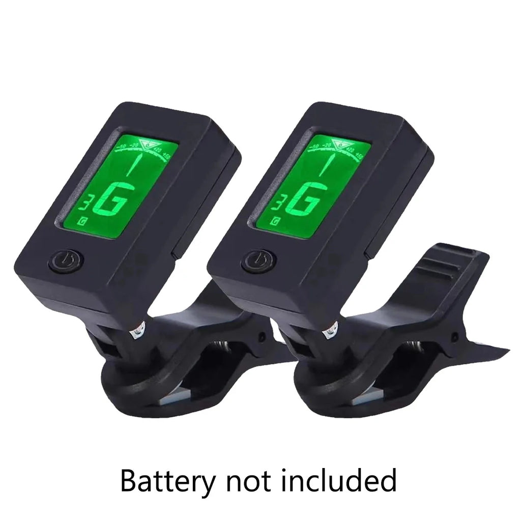 Professional Clip-On Guitar Tuner with LCD Display – 360° Rotatable