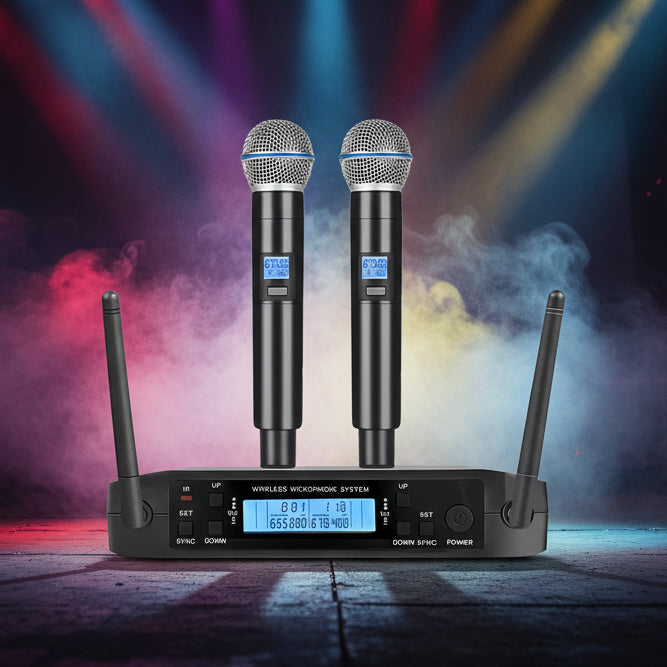 Professional UHF Wireless Microphone – Rechargeable Handheld Microphone for Stage, KTV & Public Speaking