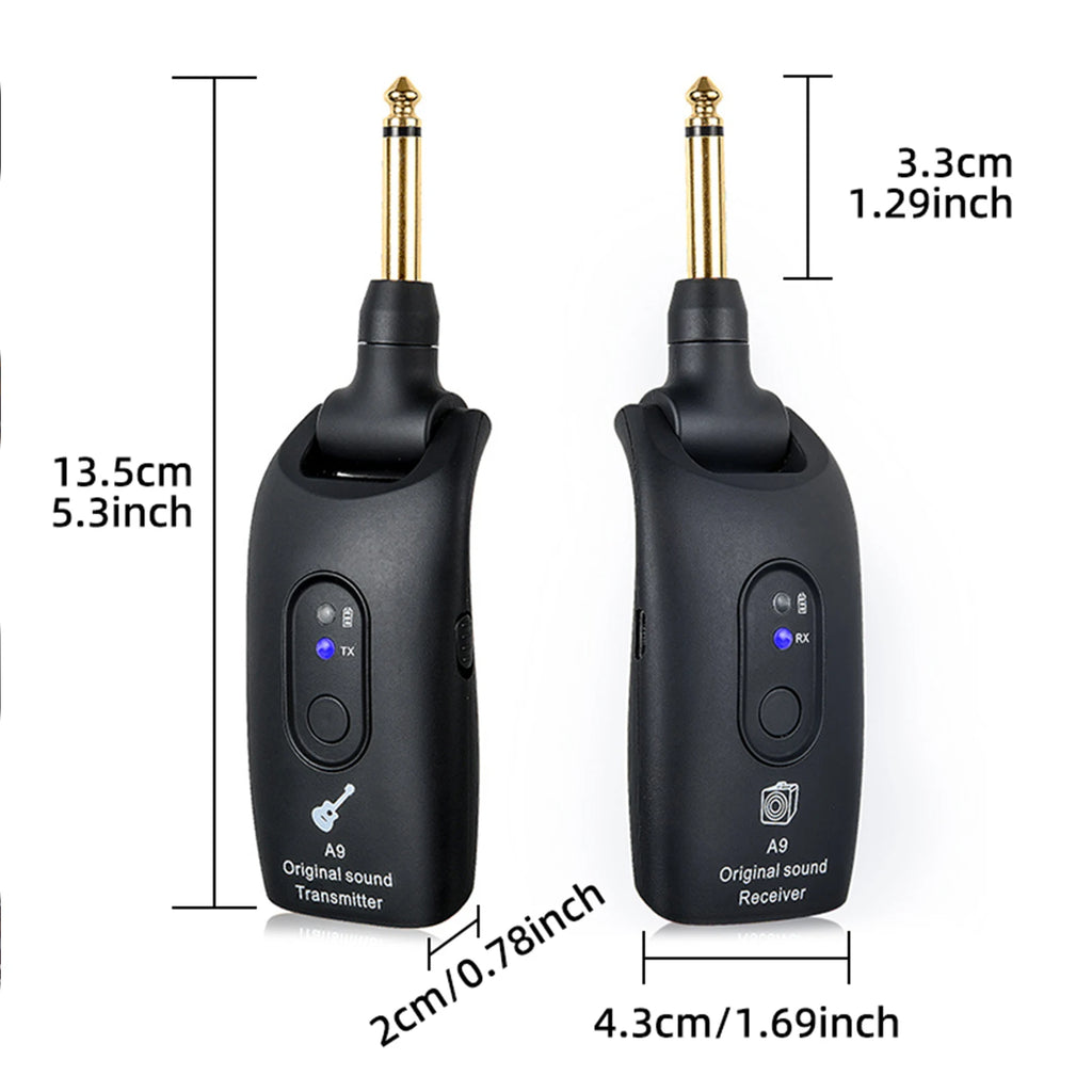 2.4GHz Wireless Guitar System – Universal Electric & Acoustic Guitar Transmitter & Receiver