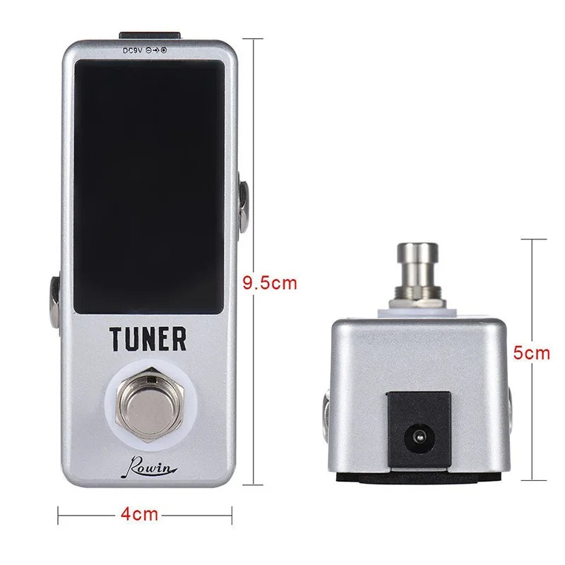 Rowin LT-910 Mini Chromatic Tuner Pedal – High-Precision LED Display for Guitar & Bass