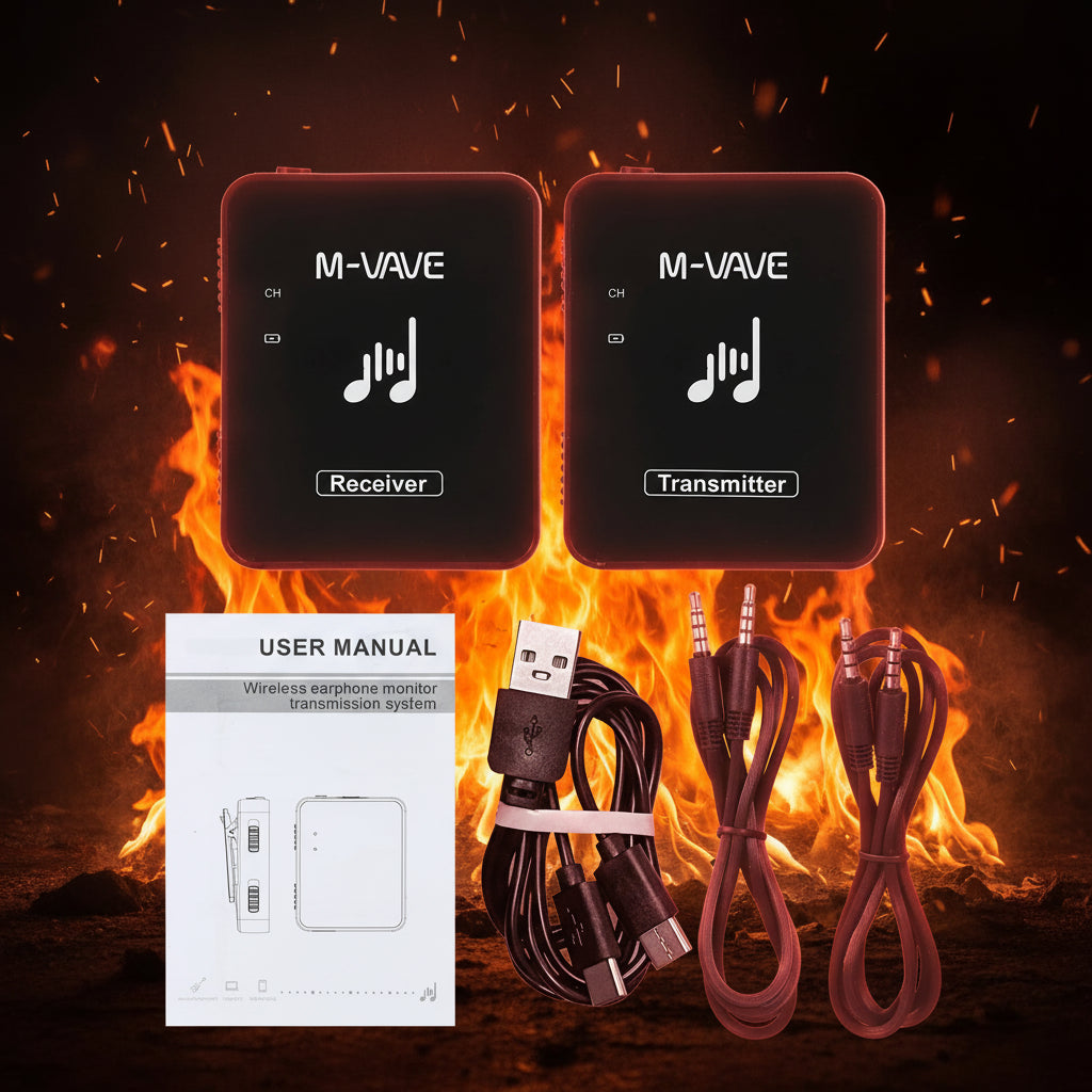 M-VAVE SWS10 2.4GHz Wireless Earphone Monitor System – USB Rechargeable Transmitter & Receiver