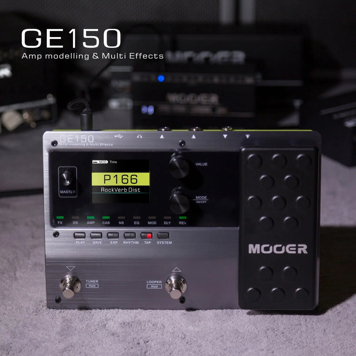 MOOER GE150 Multi-Effects Guitar Pedal with Amp Modeling & IR Loading