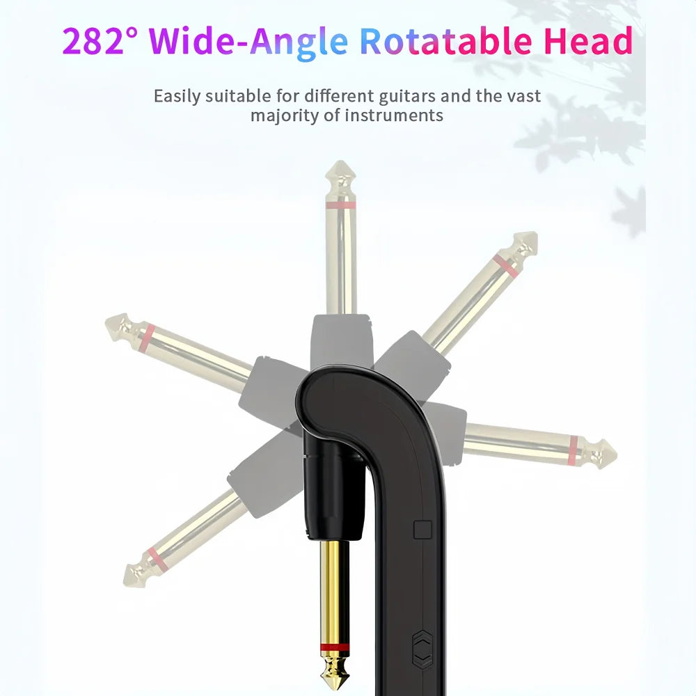 2.4G Wireless Guitar System – Rechargeable Transmitter & Receiver, Low Latency, Plug & Play
