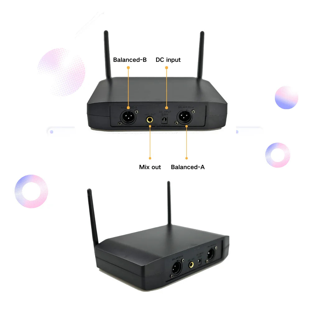 Professional UHF Wireless Microphone – Rechargeable Handheld Microphone for Stage, KTV & Public Speaking