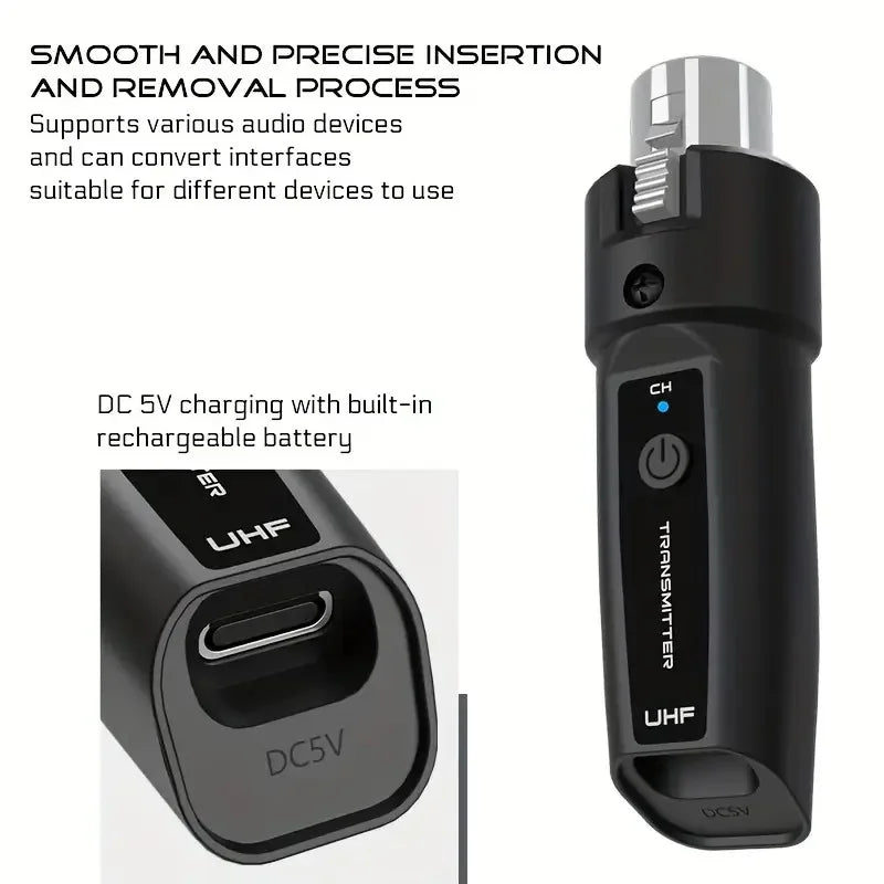 UHF Wireless Microphone System – XLR Transmitter & Receiver