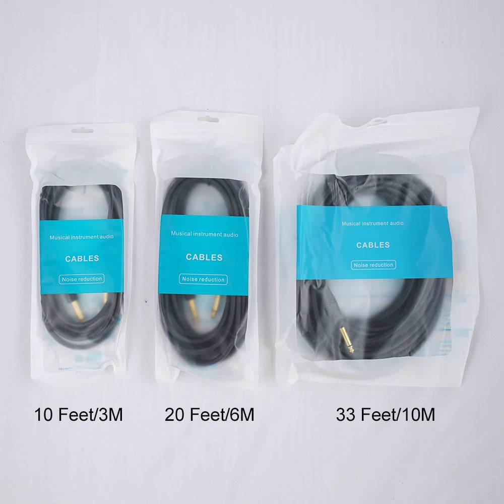 6.35mm (1/4") Audio Cable – Straight to Straight Instrument Cable for Musical Instruments, 3m/6m/10m