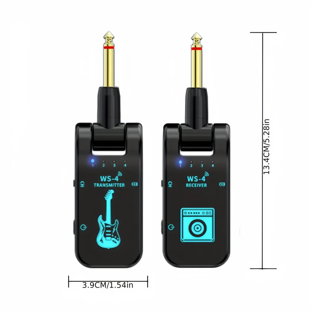 2.4G Wireless Guitar System – Rechargeable Transmitter & Receiver, Low Latency, Plug & Play